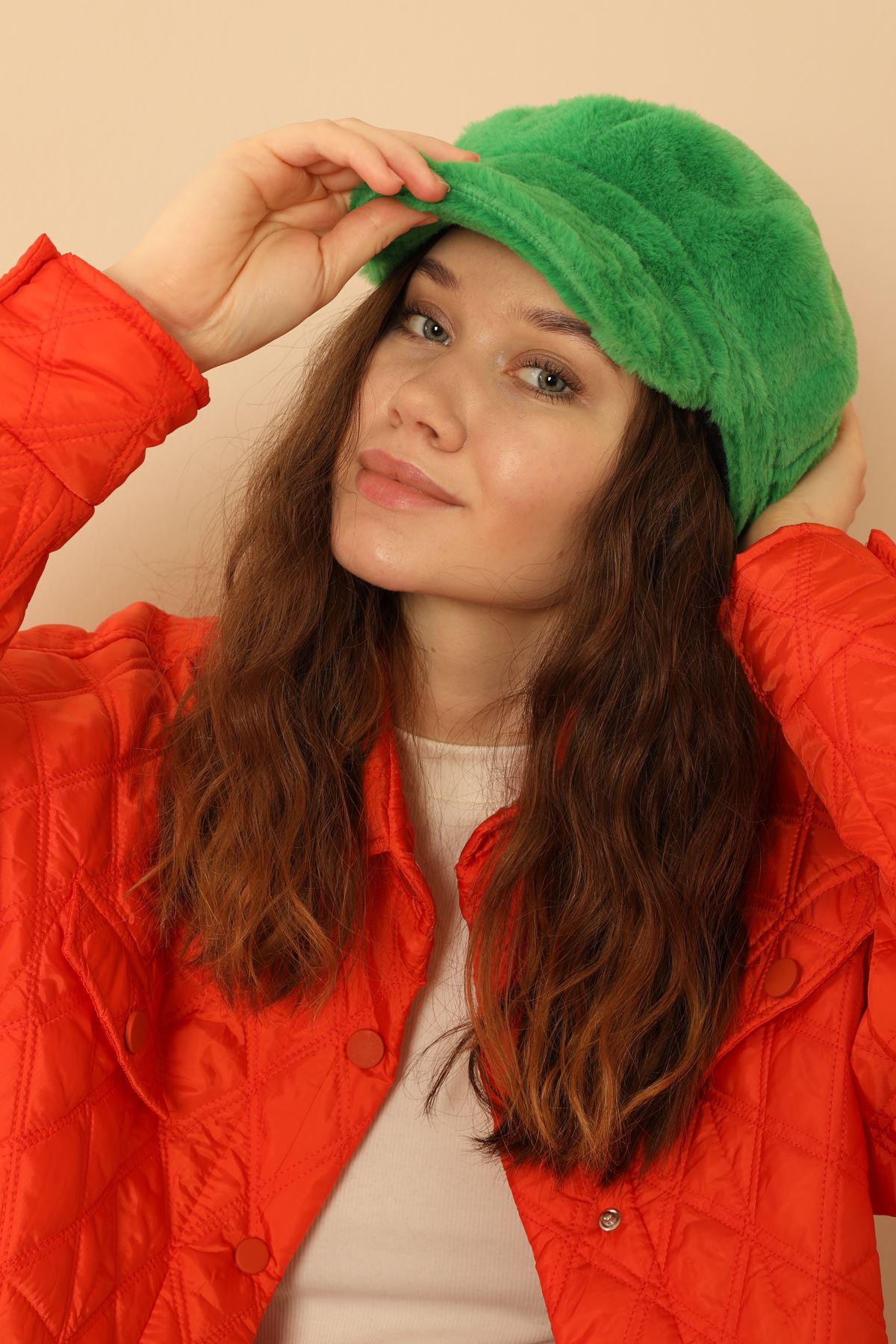 قبعة  قطيفة-اخضر-TR