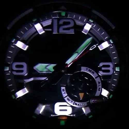 ساعة جي شوك للرجال، حركة كوارتز يابانية، شاشة عرض انالوج رقمية، حزام بلاستيكي أسود-eg